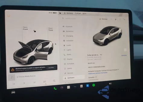 2021 Tesla Model Y Long Range Dual Motor All-Wheel Drive z USA, uszkodzony, nr VIN 5YJYGDEE5MF201460